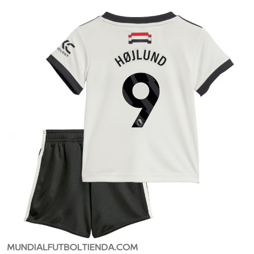 Camiseta Manchester United Rasmus Hojlund #9 Tercera Equipación Replica 2024-25 para niños mangas cortas (+ Pantalones cortos)